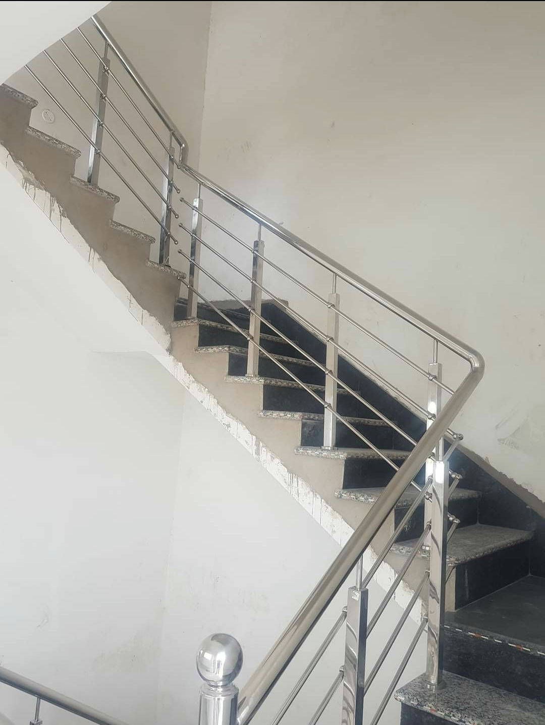 Tubular stairs handrail, Metal pipes railing