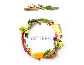 doTerra logo surrounded by flowers