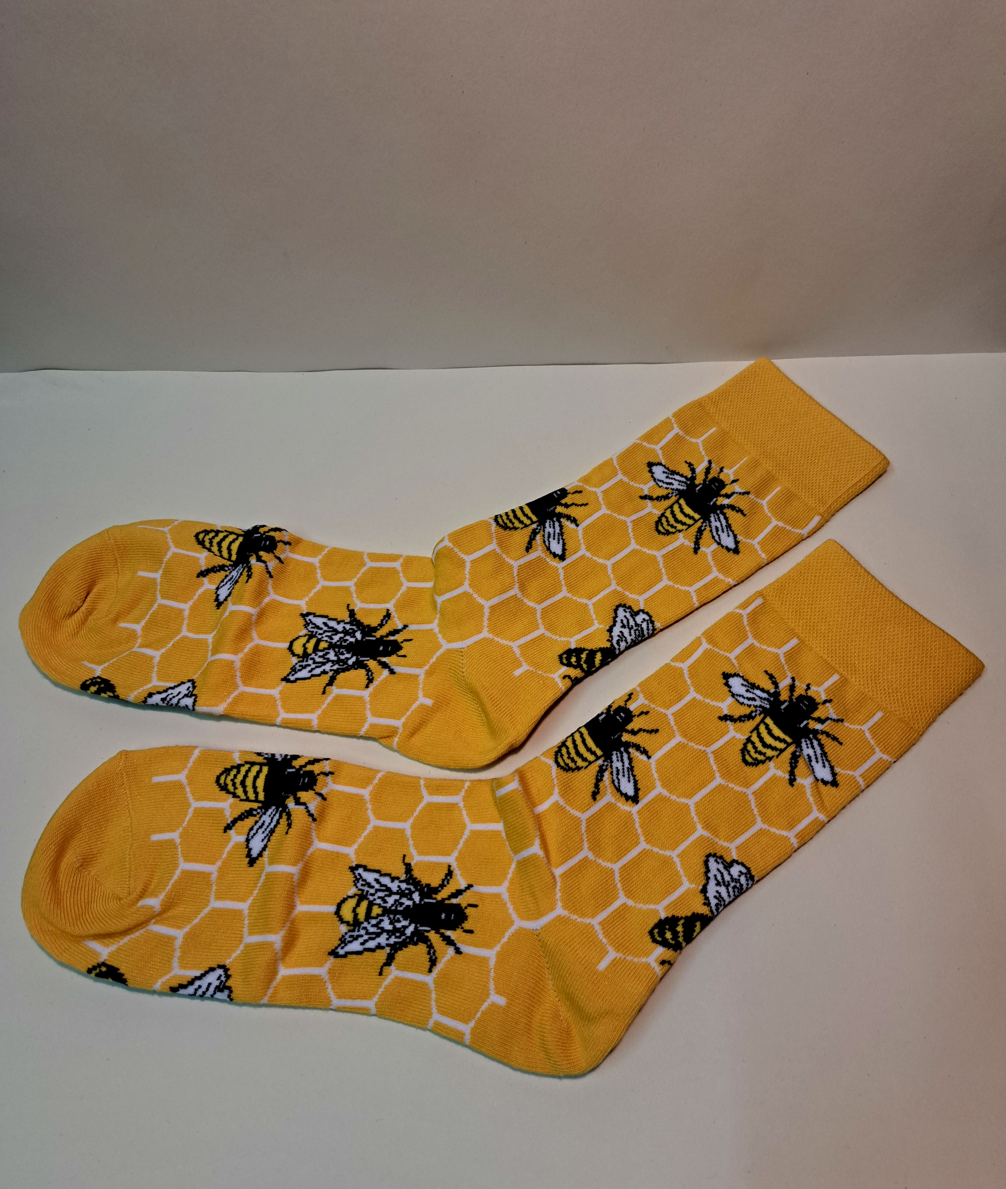 1 Paar Socken mit Bienen Motiv