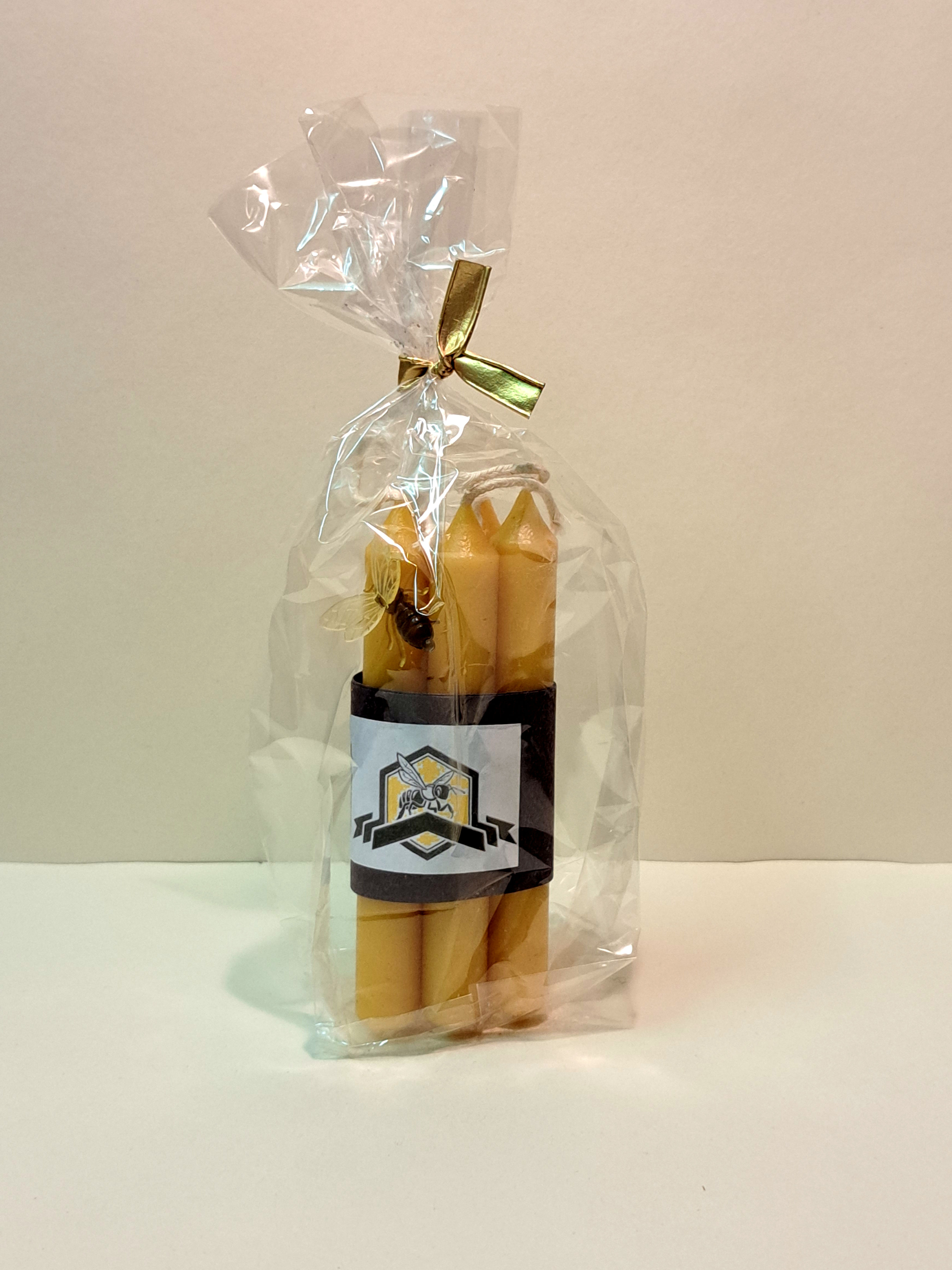 5 Stück Weihnachtsbaumkerzen aus Bienenwachs