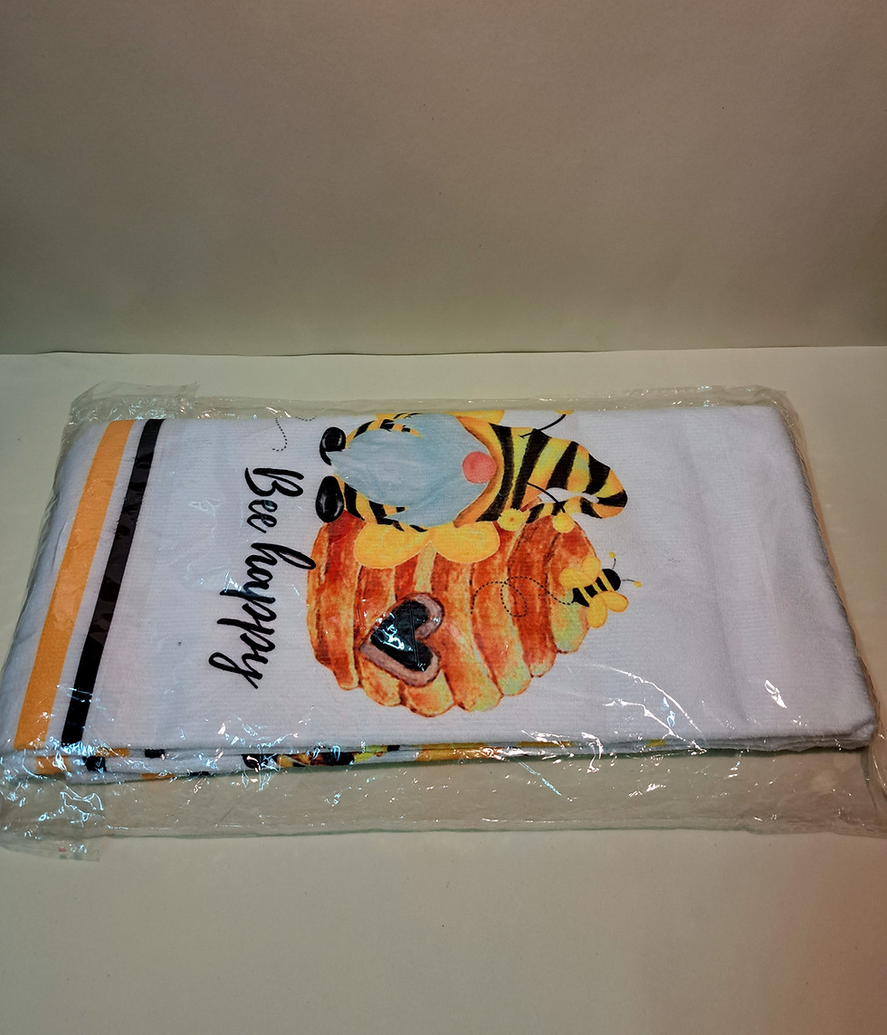 Miniaturbild: 2x Handtuch mit lustigen Bienen Motiven