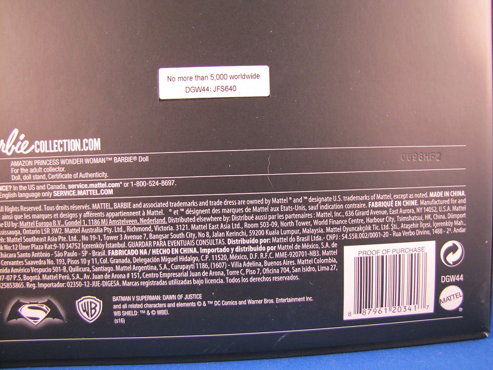 Thumbnail: Barbie Collector Black Label Batman v Superman Dawn of Justice Batman