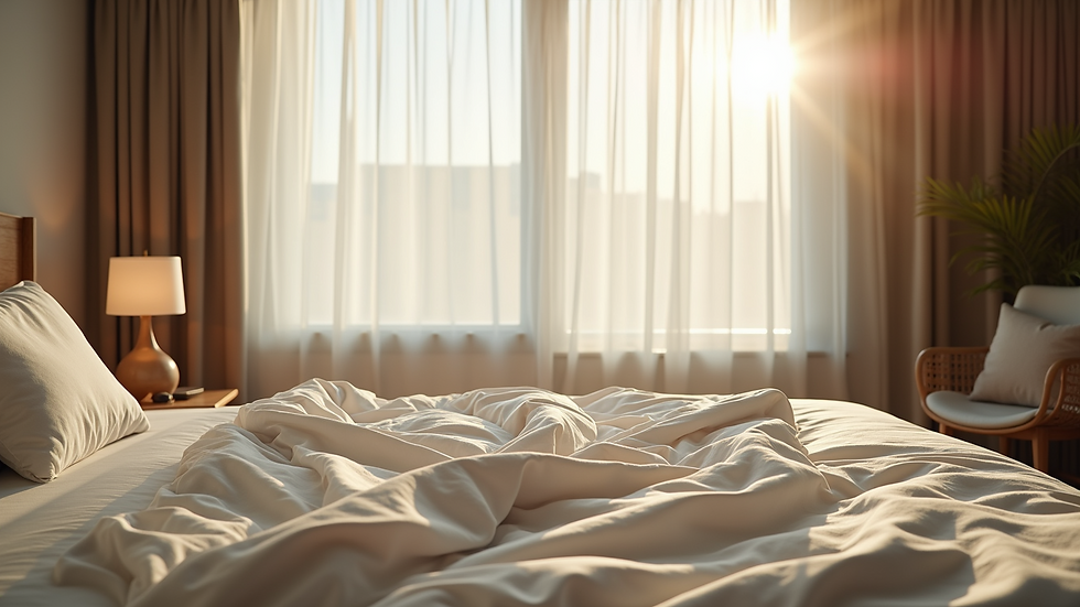 High angle view of a peaceful bedroom set up for relaxation