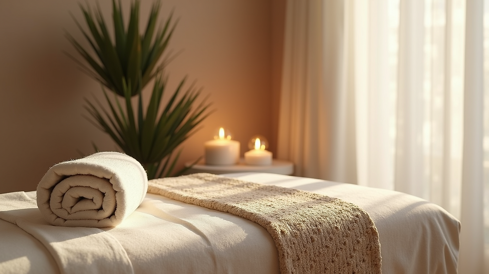 Close-up view of an inviting and serene therapy space