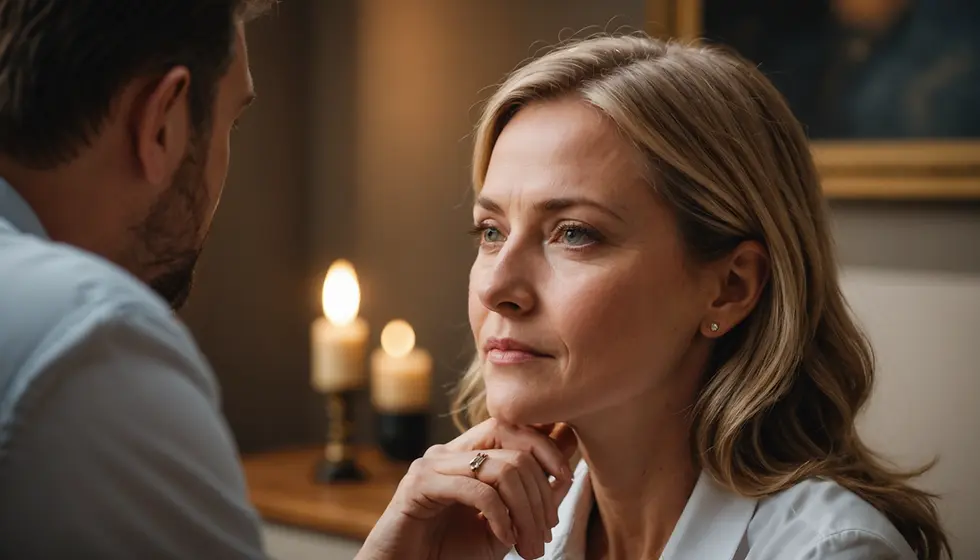 Hypnotherapist and client conversing