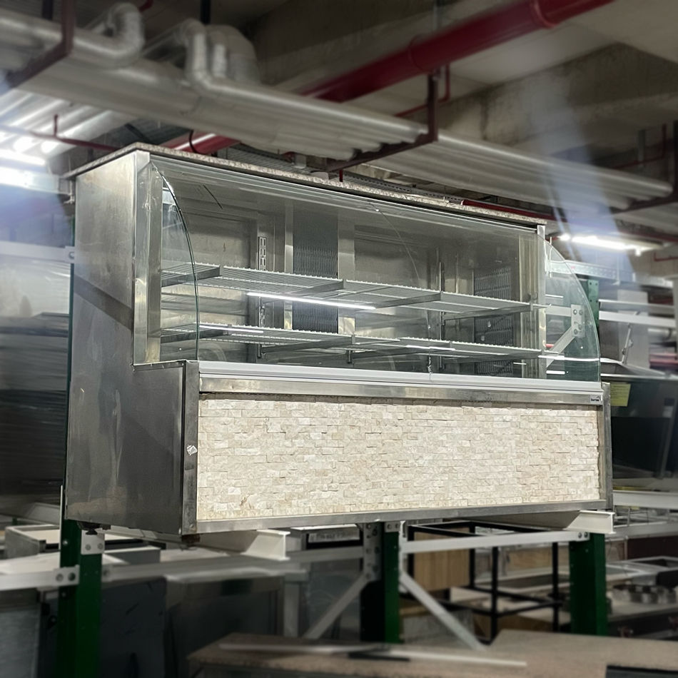 Küçük resim: Bombe Camlı Meze Kebap Dolabı 200 cm