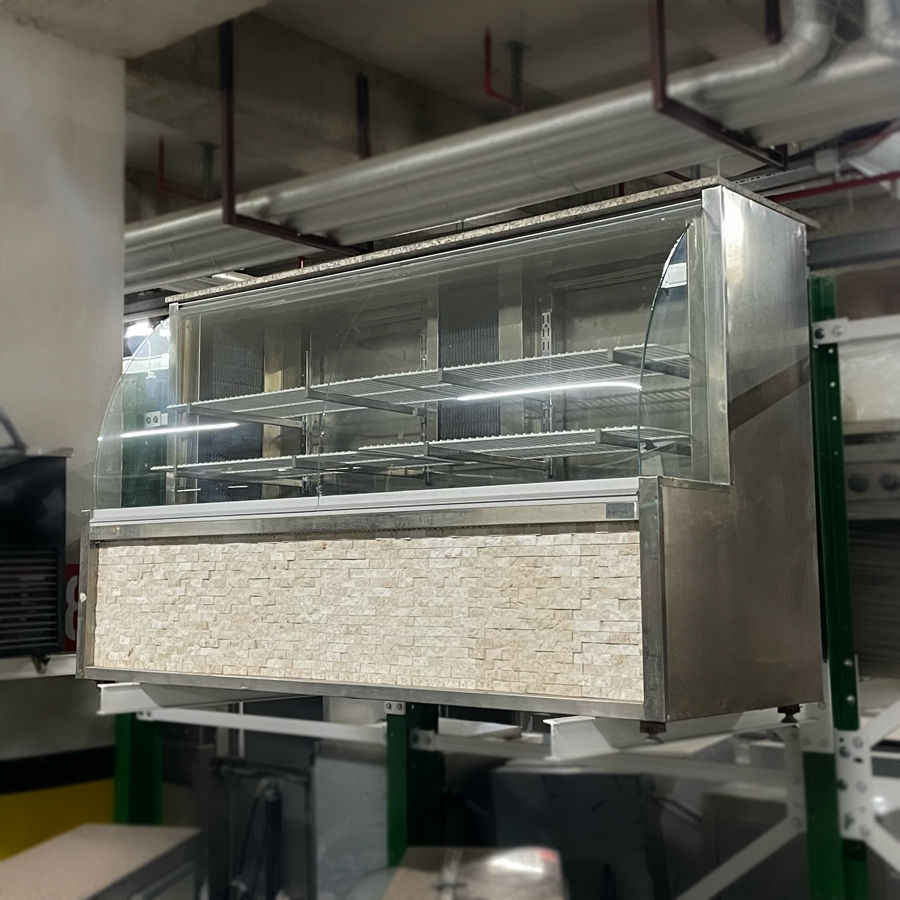 Küçük resim: Bombe Camlı Meze Kebap Dolabı 200 cm