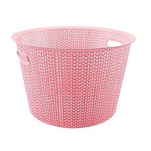 Saral Örgü Yuvarlak Sepet