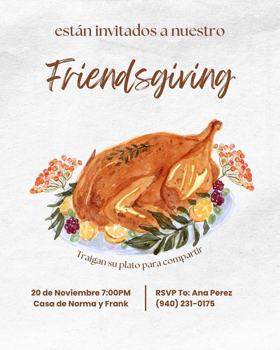 Jovenes Adultos Friendsgiving