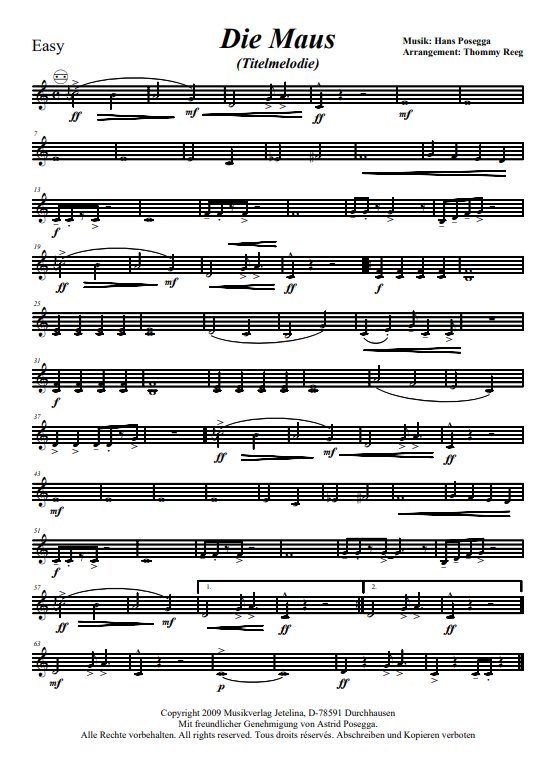 Miniaturbild: Die Maus - Akkordeonorchester  Partitur