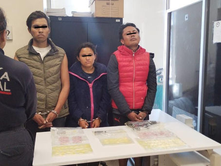 SSP DETUVO A TRES PERSONAS CON ARMA DE FUEGO, OBJETOS PUNZOCORTANTES Y PROBABLE DROGA