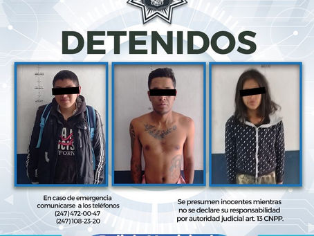 REMITEN POLICÍAS MUNICIPALES A TRES PERSONAS POR CONSUMO DE SUSTANCIAS ILEGALES EN VÍA PÚBLICA