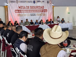 El Presidente Municipal de Yauhquemehcan, David Vega Terrazas, asistió a la Mesa de Seguridad para la Construcción de la Paz