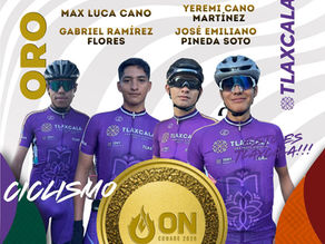 GANA TLAXCALA MEDALLA DE ORO EN CICLISMO DE RUTA EN LA OLIMPIADA NACIONAL CONADE 2026.