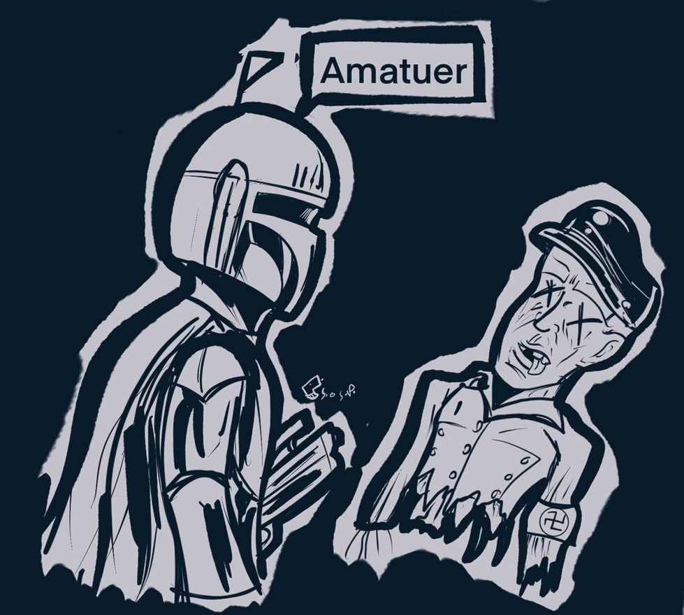 Boba Fett killing a nazi (Star Wars)