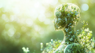 Green nature human in sunshin