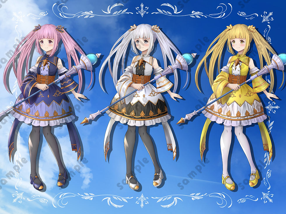 サムネイル： ファンタジー立ち絵素材　魔法使い_女　3色セット