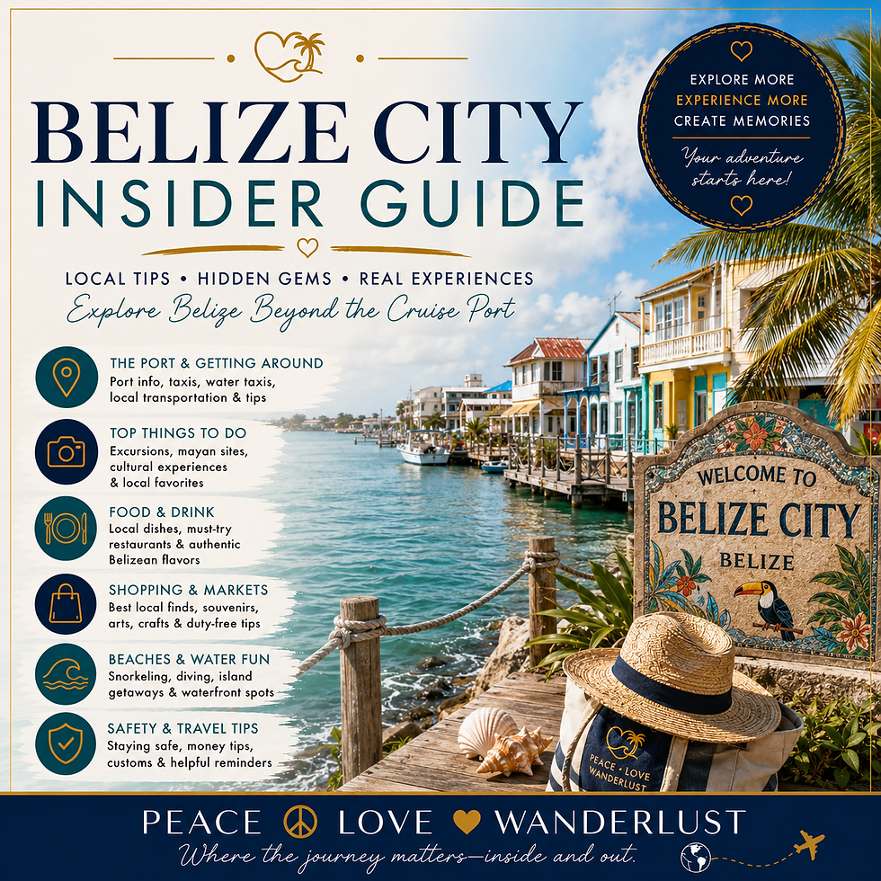 Belize City Insider Guide digital product cover by Peace Love Wanderlust