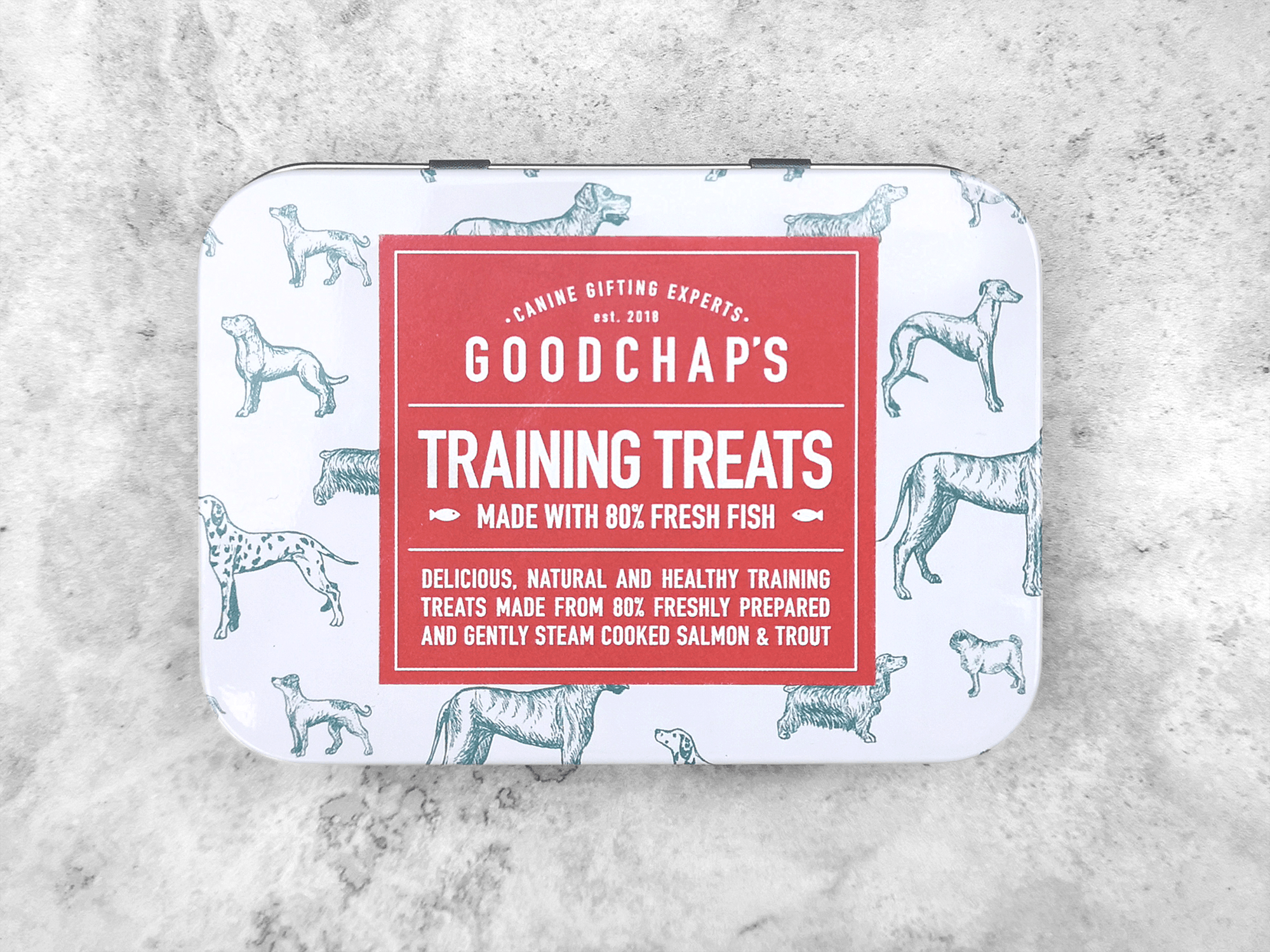 A Pocket Sized Tin of Training Treats for your Sausage 