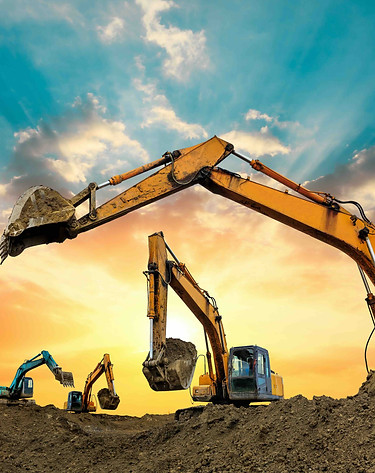 Construction diggers onsite doing earthworks