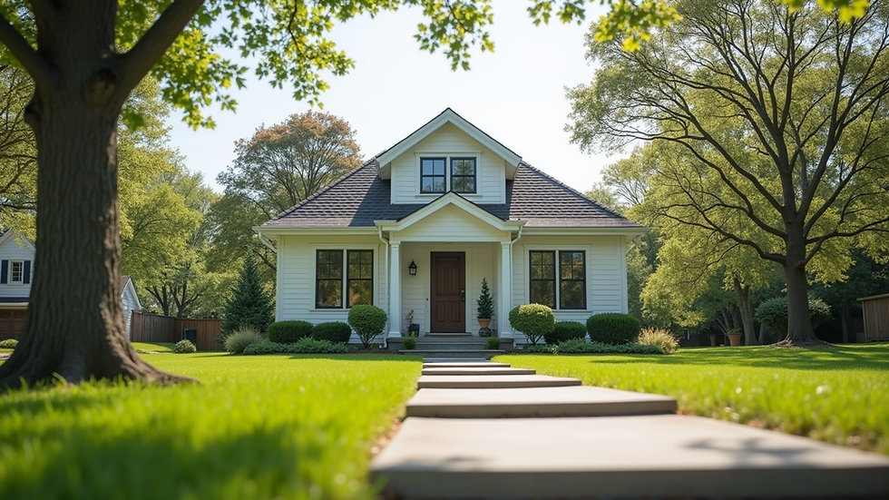 Eye-level view of a modern single-family home with a well-maintained front yard