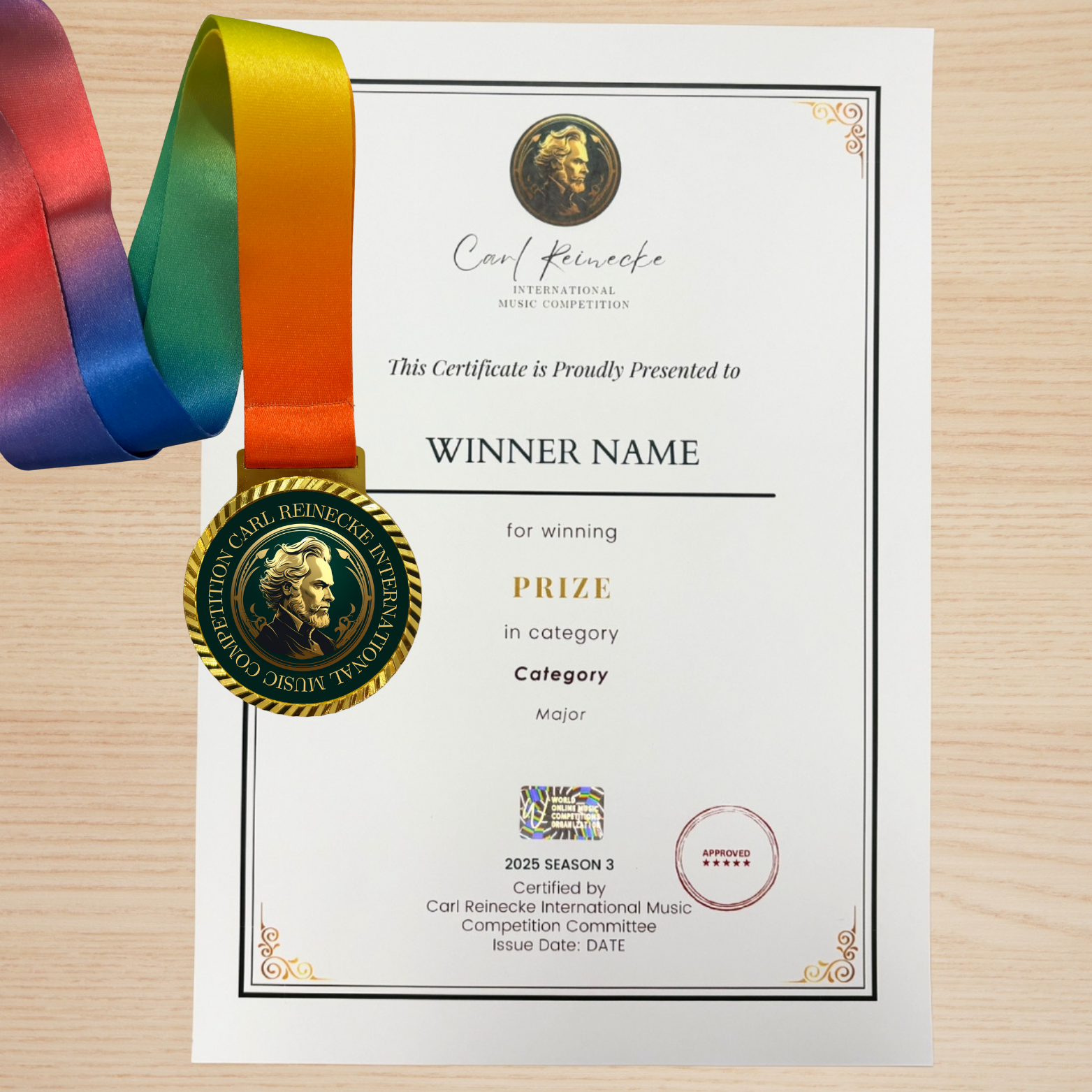 1x Medal + 1x Certificate Pack