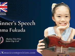 Winner's Speech | Emma Fukuda | Violin | UK International Music Competition 2026