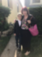 Dash Wilson with his jazz piano teacher, Laura Hoffman.