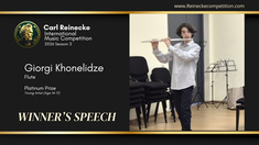 Winner's Speech | Giorgi Khonelidze | Flute | Carl Reinecke International Music Competition 2026