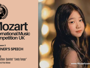 Winner's Speech | Yiran Liu | Piano | Mozart International Music Competition UK 2025