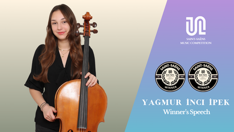 Winner's Speech | Yağmur İnci İpek | Cello | Saint-Saëns International Music Competition 2026