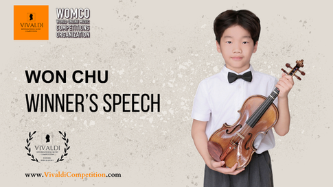 Winner's Speech | Won Chu | Violin | Vivaldi International Music Competition 2026