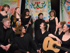 Natalie Schäfer with the Lumis Ensemble and collaborators of the Mindful Image and Unique Beauty project, performing Pink Speckles in Malmö, Sweden