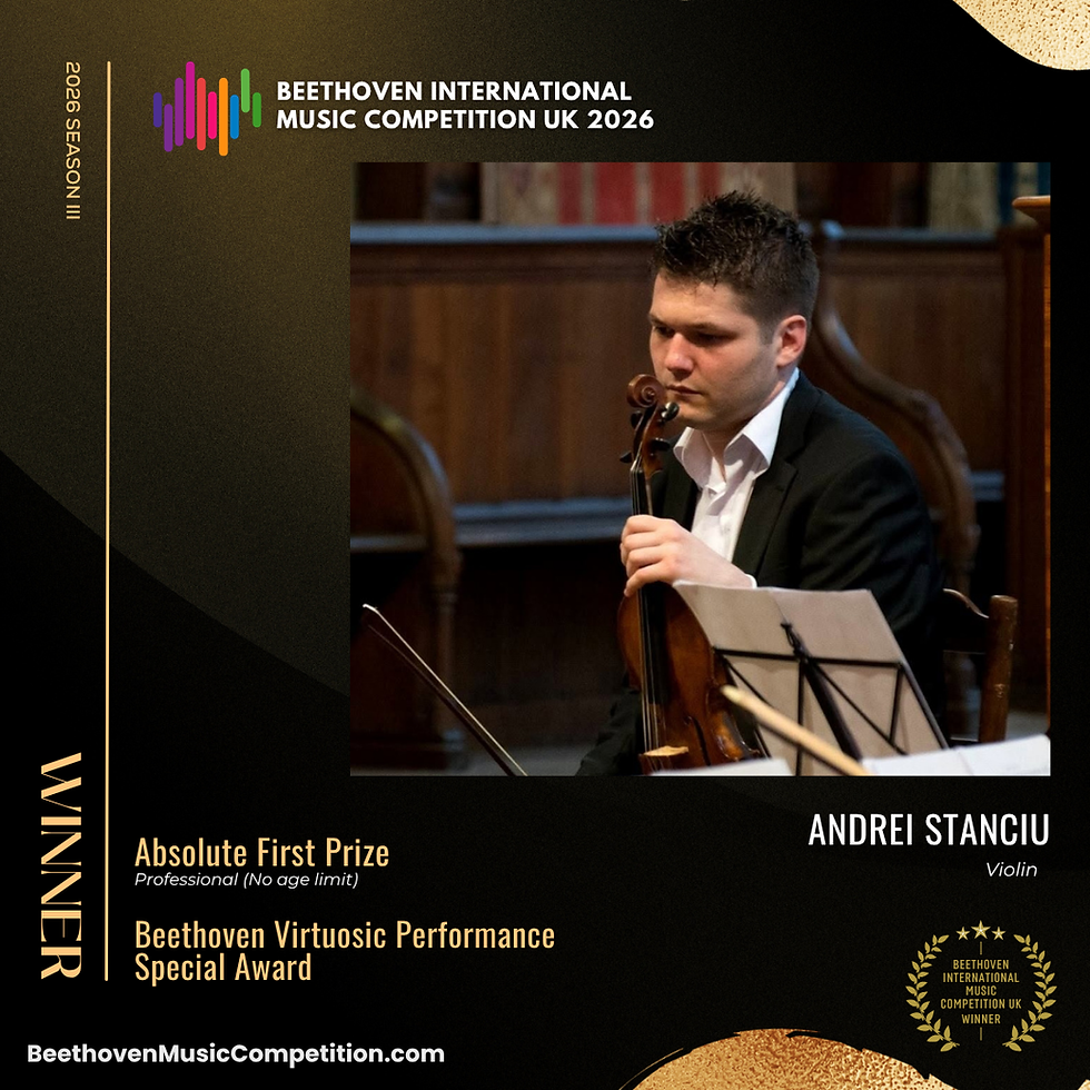 Andrei Stanciu, Award-Winning Violinist | Beethoven International Music Competition UK 2026