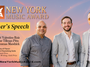Winner's Speech | Dr. José Valentino Ruiz, Dr. Jesse Tillman Pitts, and Chef Thomas Mandzick | New York Music Award 2026