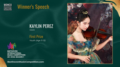 Winner's Speech | Kaylin Perez | Beethoven International Music Competition UK 2026