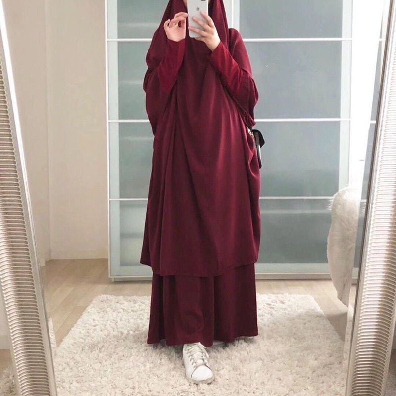 Thumbnail: ramadan eid muslim prayer garment dress women abaya jilbab hijab 
