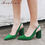 Thumbnail: Women Shoes Kid Suede High Heels Pointed Toe Slingbacks Thick High Heel Pumps