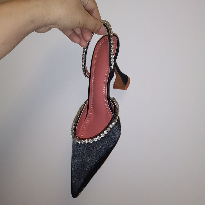 Thumbnail: Elegant Rhinestone Pointed toe Heels