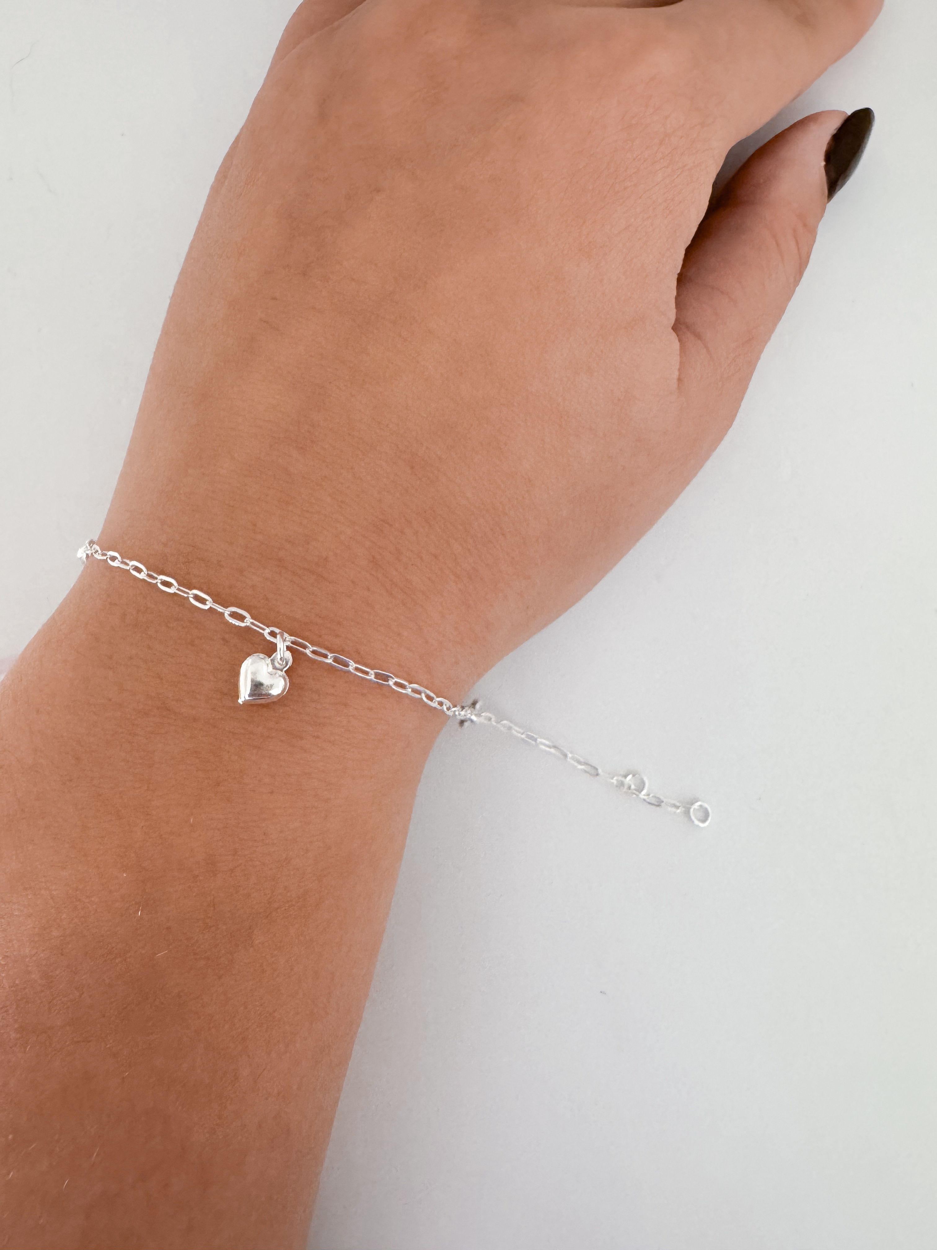 Pulseira Coração Pedra Azul