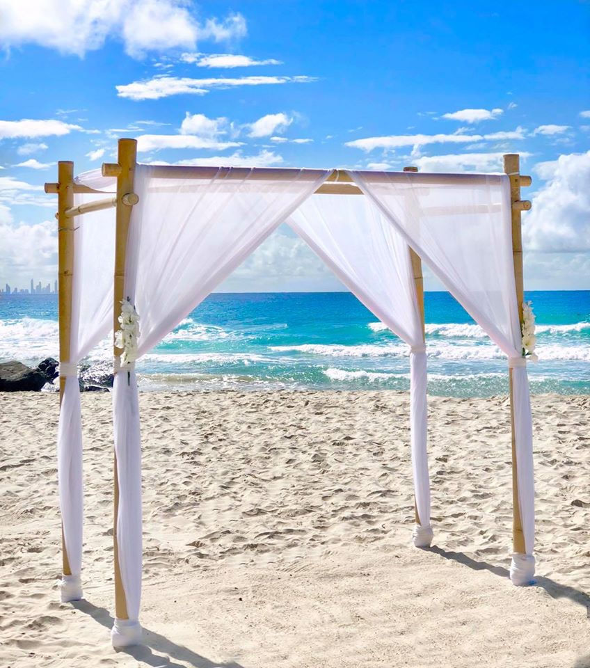 Four post bamboo arbour- Rainbow Bay