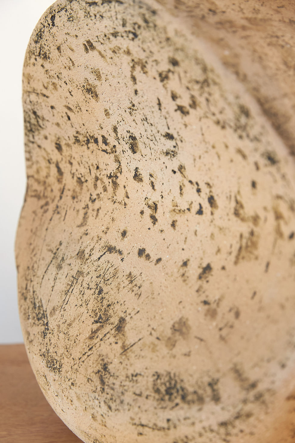 Thumbnail: Large-Scale Oval Studio Pottery Lamp with Hessian Shade