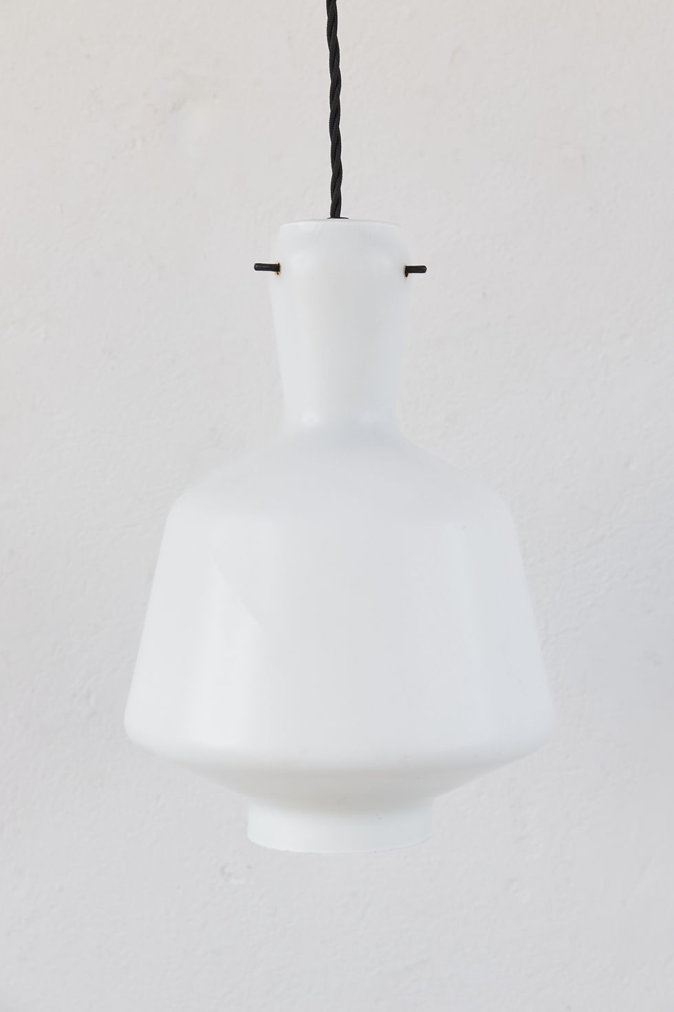 Italian Satin Glass Shaped Pendant Light, C1960