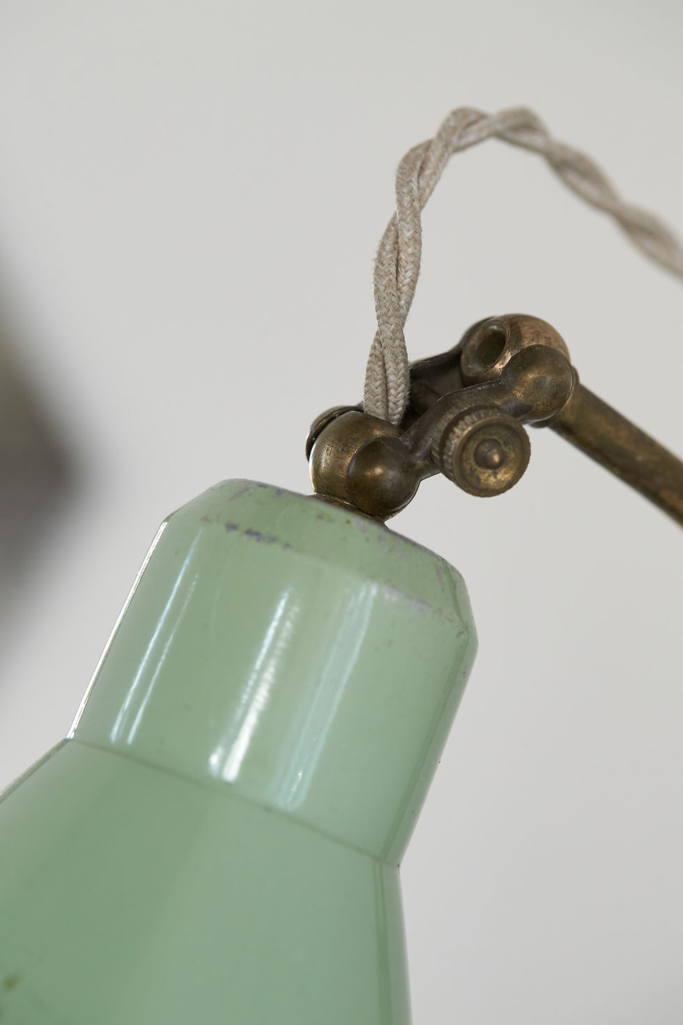 Thumbnail: 1950s Italian Brass Scissor Light with Eau-De-Nil Shade