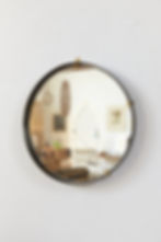 Santambrogio & Berti Circular Nickel and Brass Mirror, Italy, Dated 1964