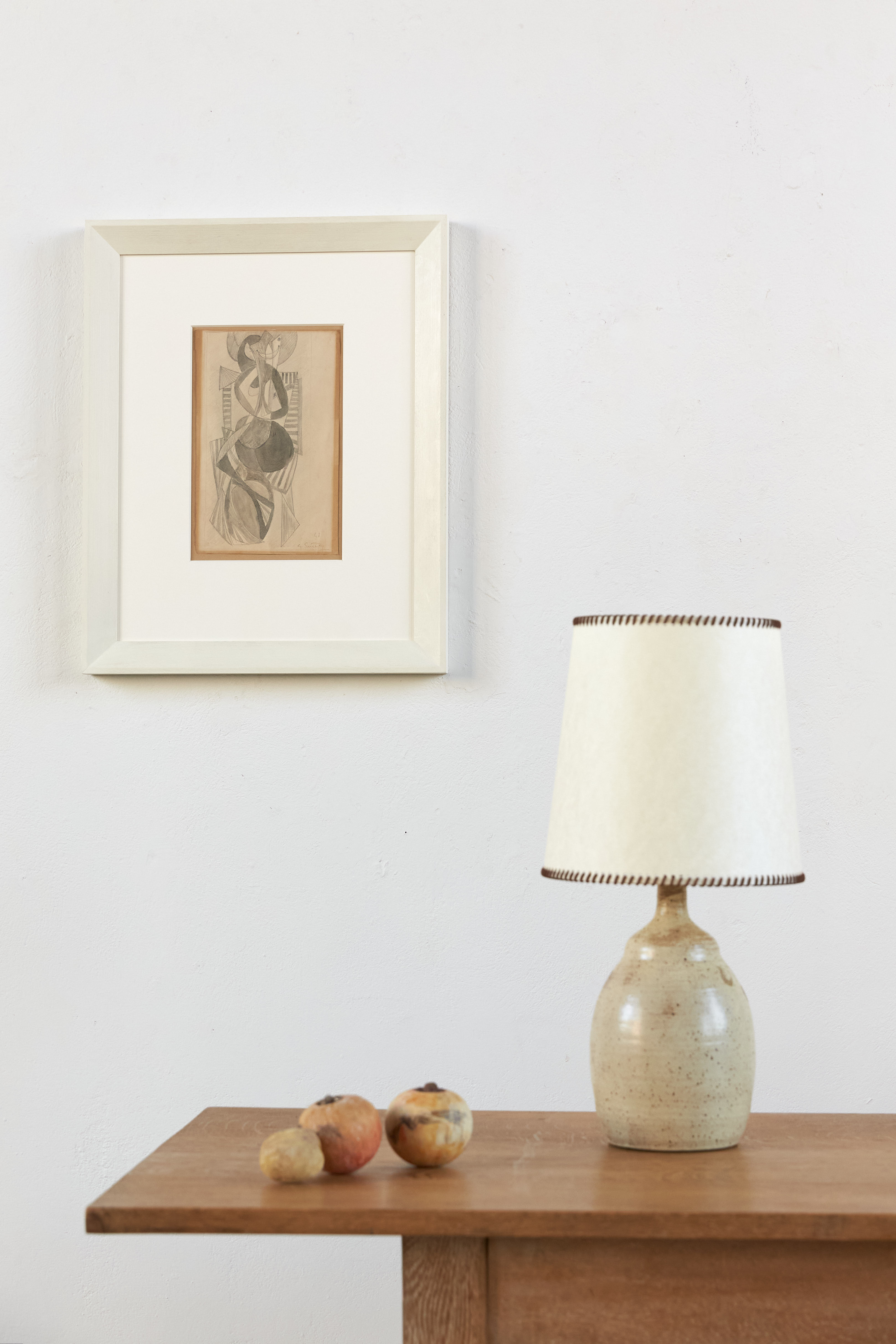 French Stoneware Studio Pottery Table Lamp, C1970