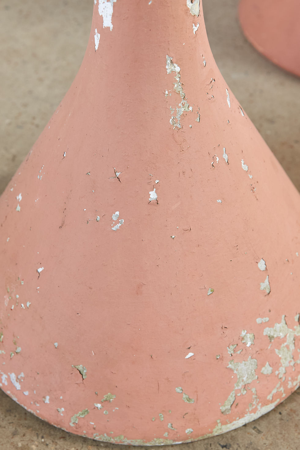 Thumbnail: A pair of Willy Guhl for Eternit 'Diablo' planters, Switzerland, C1970, with a historical terracotta-painted surface.
