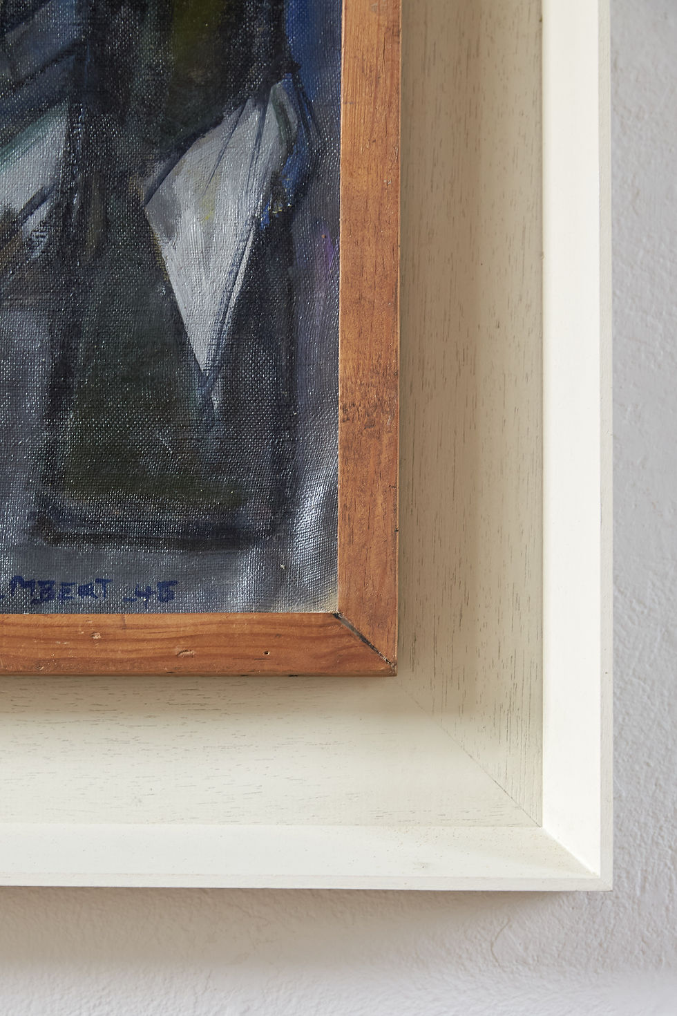 Thumbnail: A double-sided painting by French artist Daniel Dalmbert (1918–1997), featuring an abstract still life and a figurative compo
