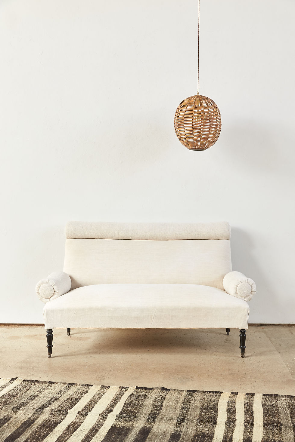 19th Century French Sofa Upholstered in Antique Hemp