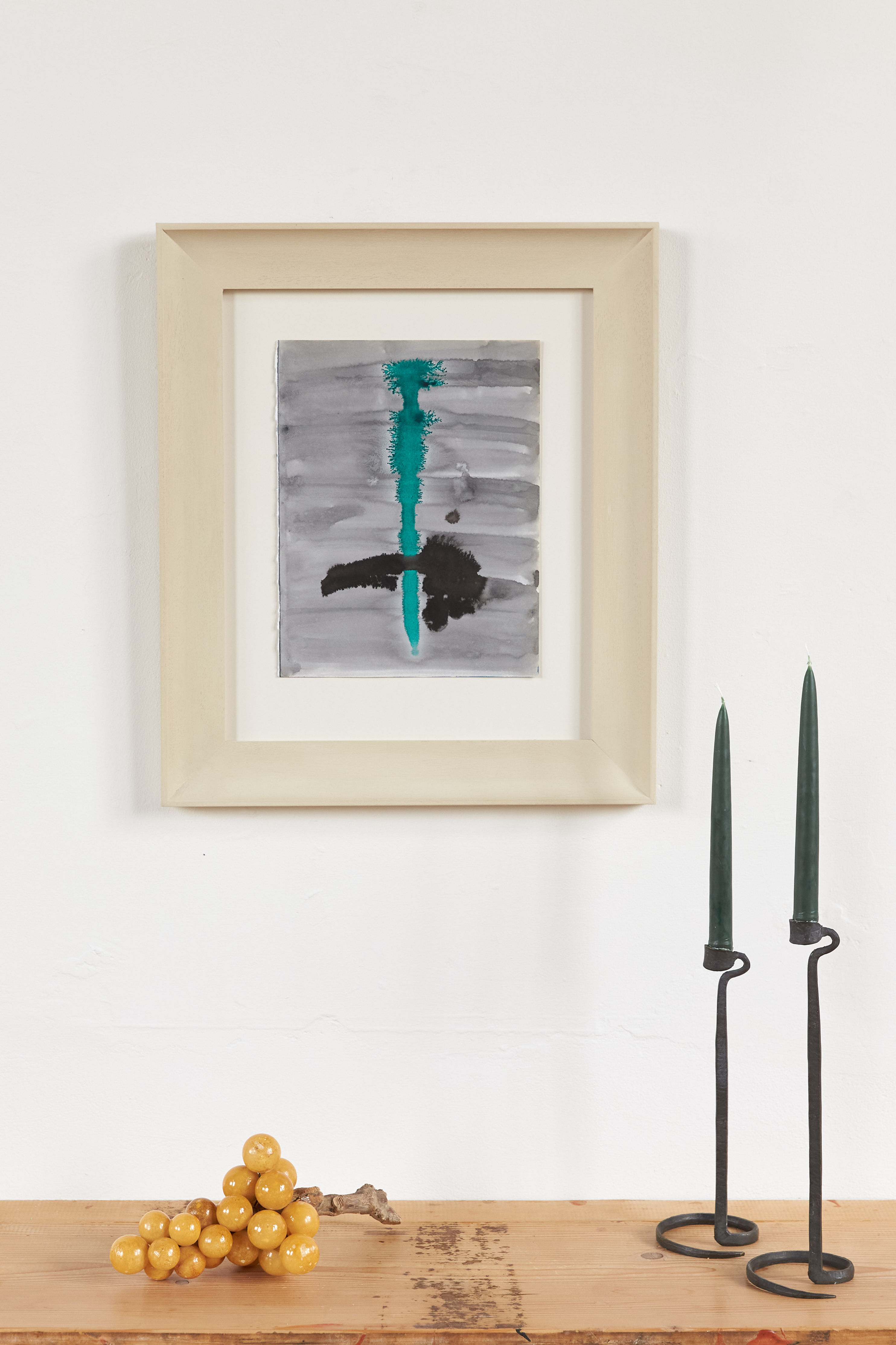 An original work in watercolour and ink on paper by Alistair Grant, C1978 - 80.  Presented in a bespoke hand-painted and waxe